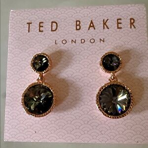 Ted Baker London Ronda Crystal Drop Earrings Black and Gold Drop Earrings